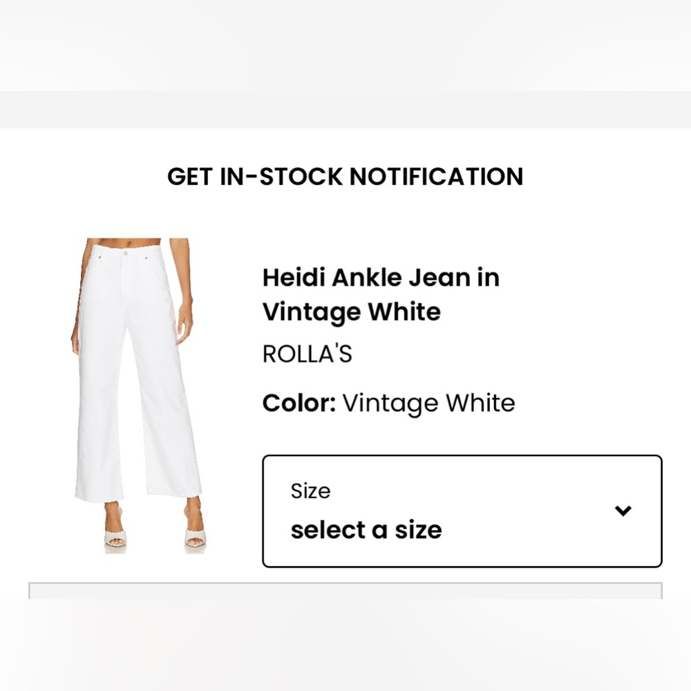 Rolla’s Heidi Ankle Jean in vintage white